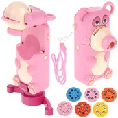 Kolorowanki, wyklejanki - Urwiskowo, Projektor Miś Do Rysowania Rzutnik - Różowy - miniaturka - grafika 1