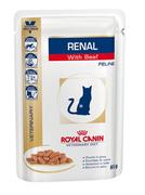 Sucha karma dla kotów - Royal Canin veterinary diet Veterinary Diet Feline Renal Wołowina saszetka 85g - miniaturka - grafika 1