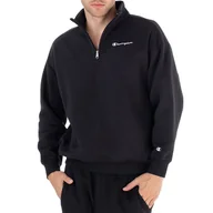 Bluzy sportowe męskie - Bluza Champion Half Zip Sweatshirt 116590-KK001 - czarna - miniaturka - grafika 1