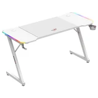 Biurka gamingowe - Biurko Gamingowe Komputerowe Huzaro Hero 3.3 white Rgb Podkładka XXL - miniaturka - grafika 1