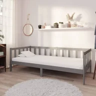 Łóżka - Łóżko dzienne szare sosna 90x200 cm - miniaturka - grafika 1