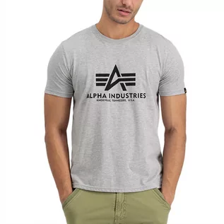 Koszulki sportowe męskie - Koszulka Alpha Industries Basic T-shirt 10050117 - szara - grafika 1
