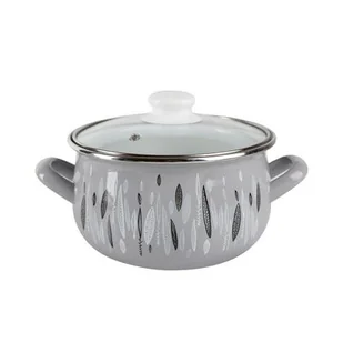 Garnek emaliowany pyza AUTUMN szary pokrywka 20 cm 4,2 l - Garnki - miniaturka - grafika 1