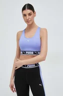 Bielizna sportowa damska - Puma biustonosz sportowy Strong kolor fioletowy - miniaturka - grafika 1