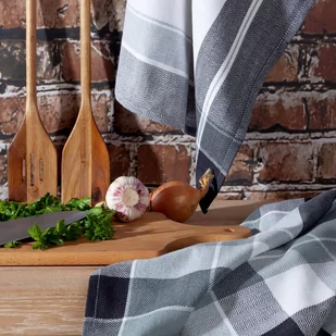 Komplet Ścierek 2szt 50 x 90 Bawełna Mona Czarny - Ściereczki, gąbki, czyściki - miniaturka - grafika 4