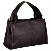 Torebki damskie - Modna skórzana torebka listonoszka brąz czekolada włoska - miniaturka - grafika 1
