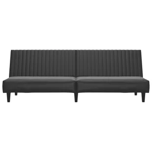 2-osobowa sofa, czarna, sztuczna skóra - Sofy i kanapy - miniaturka - grafika 6