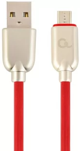 Gembird Kabel USB Kabel USB 2.0 AM/microUSB M 2m oplot gumowy czerwony CC-USB2R-AMmBM-2M-R - Kable komputerowe i do monitorów - miniaturka - grafika 1