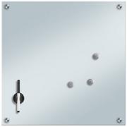 Tablice i flipcharty - Zeller Szklana tablica magnetyczna MEMO biała + 3 magnesy 55x55 cm ZELLER B01DPI0I6E - miniaturka - grafika 1