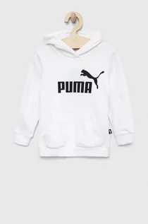 Bluzy dla dziewczynek - Puma bluza dziecięca ESS Logo Hoodie TR G kolor biały z kapturem z nadrukiem - grafika 1