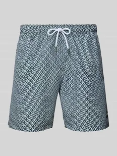 Spodenki kąpielowe o kroju regular fit z naszywką z logo model ‘Mike’ - Kąpielówki męskie - miniaturka - grafika 1