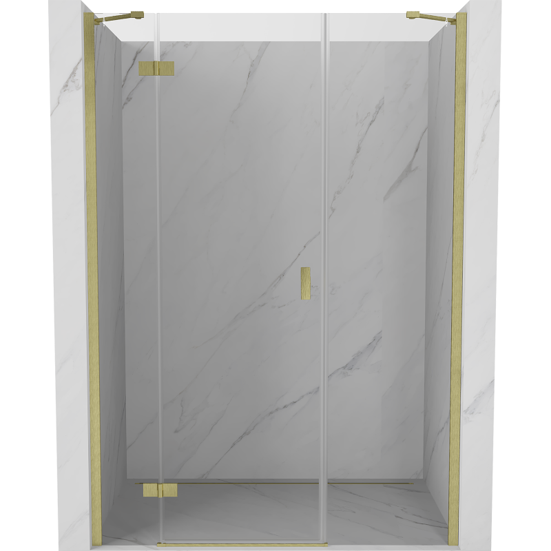 Mexen Mist-H drzwi prysznicowe uchylne lewe 150 cm, transparent, złote szczotkowane - 8A5-150-001-55-00-L