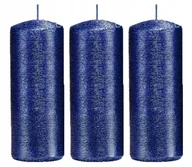 Świece - Świece ozdobne granatowe walec kokon 10/4 zestaw 3 - miniaturka - grafika 1