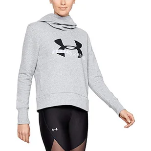 Under Armour Damska bluza z kapturem z bawełny i polaru. szary Steel Light Heather/Black/White xxl - Bluzy damskie - miniaturka - grafika 1