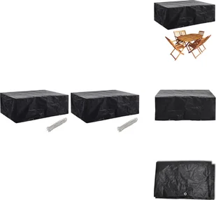 vidaXL Pokrowce na meble ogrodowe 2 szt. 8 oczek 242x162x100 cm - Pokrowce ochronne na meble ogrodowe - Pokrowce na meble ogrodowe - miniaturka - grafika 1