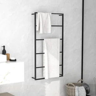 Stojak na ręcznik, czarny, 60x10x116 cm, stalowy - Stojaki na ręczniki papierowe - miniaturka - grafika 1