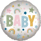 Baby shower i roczek - Balon foliowy, Satin Infused Natural Baby, 43 cm, 1 sztuka - miniaturka - grafika 1