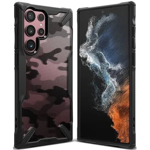 RINGKE Fusion X etui pancerny pokrowiec z ramką Samsung Galaxy S22 Ultra czarny Camo Black - Etui i futerały do telefonów - miniaturka - grafika 1