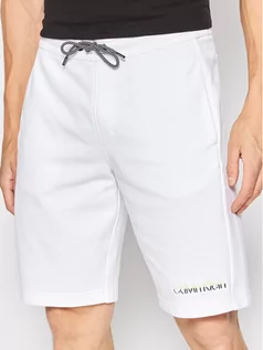 Spodnie sportowe męskie - Calvin Klein Szorty sportowe Multicolour Logo K10K108936 Biały Regular Fit - grafika 1
