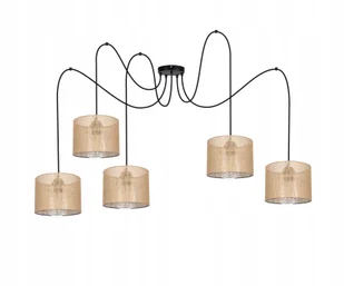 Lampa Boho Wisząca Sufitowa Nowoczesna Pająk Len - Lampy sufitowe - miniaturka - grafika 1