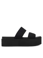 Klapki i japonki damskie - Calvin Klein Jeans Klapki Flatform Sandal Webbing In YW0YW01789 Czarny - miniaturka - grafika 1
