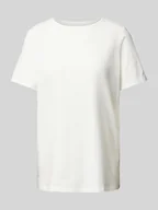 Koszulki i topy damskie - T-shirt z prążkowanym okrągłym dekoltem - miniaturka - grafika 1