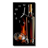 Zegary - Zegar szklany Kuchnia Alkohol butelka brązowy - miniaturka - grafika 1