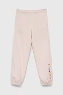 Spodnie i spodenki dla dziewczynek - Tommy Hilfiger spodnie dresowe dziecięce kolor różowy z aplikacją - miniaturka - grafika 1