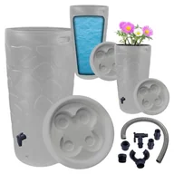Zbiorniki na deszczówkę - Mochtoys Pojemnik Na Deszczówkę 220 Litrów Z Przykrywką Stone + Akcesoria - miniaturka - grafika 1