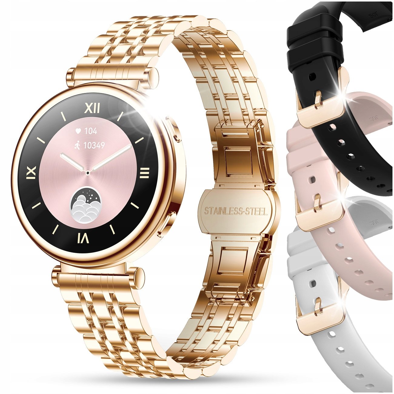 Smartwatch Damski Zegarek Menu Pl Rozmowy Smart Watch Dla Kobiety 4 Paski