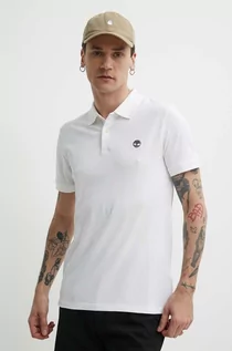 Koszulki męskie - Timberland polo męski kolor biały z aplikacją TB0A2DJE1001 - grafika 1