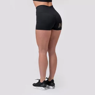 NEBBIA Womens Intense Gold Print Shorts Black - Spodnie sportowe damskie - miniaturka - grafika 1