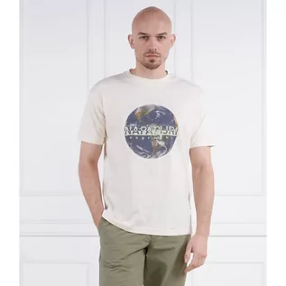 Koszulki męskie - Napapijri T-shirt S-DAULE SS WHITECAP GRAY | Regular Fit - grafika 1