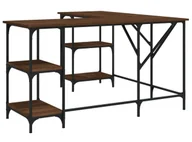 Biurka gamingowe - Industrialne Biurko Narożne Gamingowe Brązowy Dąb N7-F62 - miniaturka - grafika 1