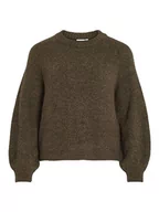 Swetry damskie - Vila Vijamina O-Neck L/S Knit Top Noos sweter z dzianiny, Krokodyl/szczegóły: melanż, XS - miniaturka - grafika 1