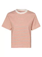 Koszulki i topy damskie - Marie Lund - T-shirt damski, biały|pomarańczowy - miniaturka - grafika 1