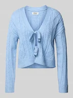 Swetry damskie - Kurtka z dzianiny o kroju regular fit z mieszanki wiskozy model ‘FIA’ - miniaturka - grafika 1
