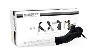 Medasept - Rękawice Nitrylowe Prefer Black, M, 100szt. - Rękawiczki jednorazowe - miniaturka - grafika 1