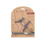 Obroże dla kotów - Amiplay Samba Szelki + Smycz Dla Kota S Szary - miniaturka - grafika 1