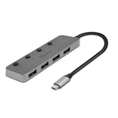 Huby USB - Koncentrator USB Lindy USB 3.0 4-portowy z włączaniem/wyłączaniem - miniaturka - grafika 1