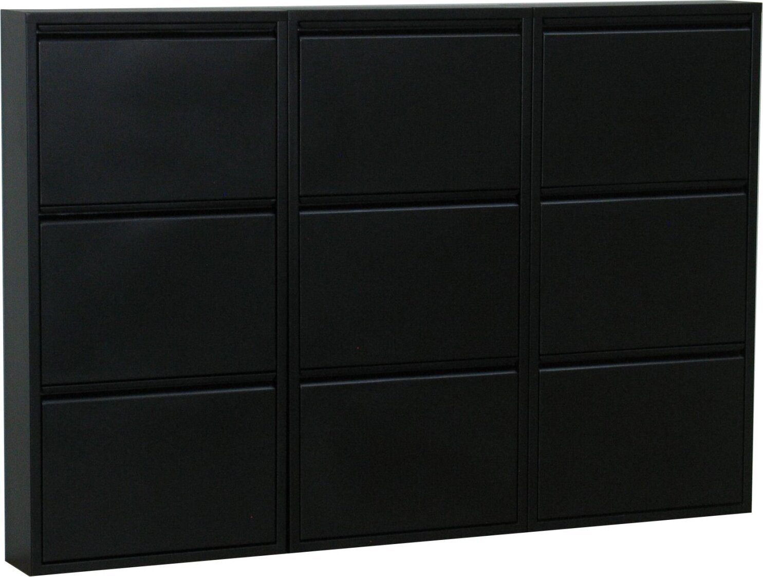 Pisa szafka na buty z 9 klapami/drzwiczkami w metalicznej czerni.Dostarczane zmontowane.