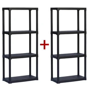 B2B Partner Regał plastikowy TEMPO 1+1 GRATIS, 1330x600x300 mm, 4 półki 158195 - Szafy i regały magazynowe - miniaturka - grafika 1