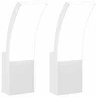 Lampy ogrodowe - vidaXL Kinkiety zewnętrzne LED, 2 szt., białe, odlewane aluminium - miniaturka - grafika 1