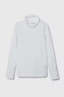 Bluzki dla dziewczynek - Calvin Klein Jeans longsleeve dziecięcy kolor biały z golfem - miniaturka - grafika 1