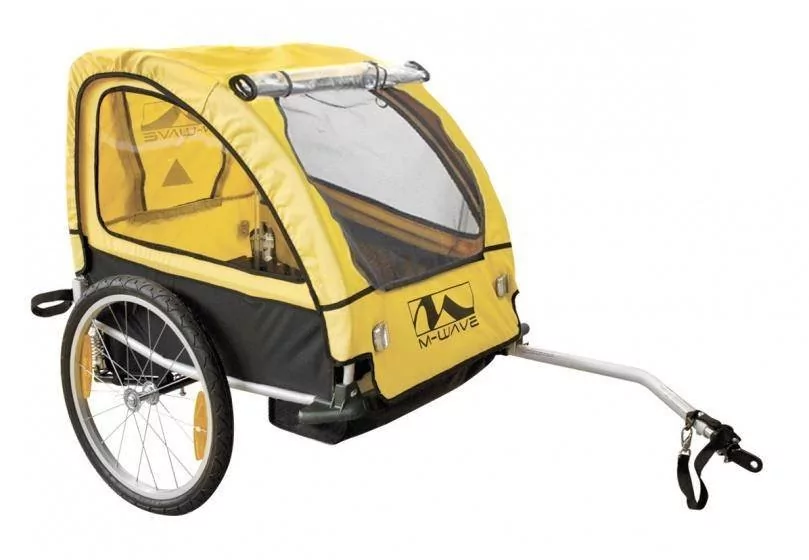 M-Wave Aluminiowa przyczepa rowerowa dla dzieci i bagażowa Żółty
