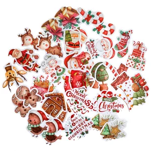 Zestaw 46 szuk naklejek winylowych z motywem ŚWIĄTECZNYM 4-6cm - Zabawki kreatywne - miniaturka - grafika 1