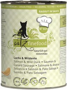 catz finefood Ragout 6 x 380 g - Nr. 605: Łosoś z dziką kaczką - Mokra karma dla kotów - miniaturka - grafika 1