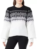Swetry damskie - hoona Damski sweter z dzianiny 12419408-HO03, czarny wełniany biały, XS/S, czarny wełniany biały, XS-S - miniaturka - grafika 1