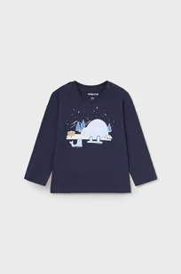 Mayoral longsleeve bawełniany niemowlęcy kolor granatowy - Bluzki dla niemowląt - miniaturka - grafika 1