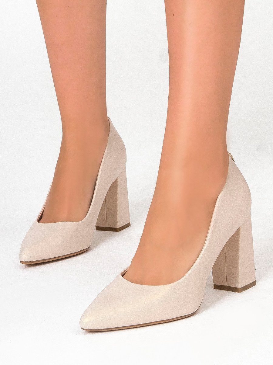 Sergio Leone Półbuty Czółenka Damskie Beż Perla-36